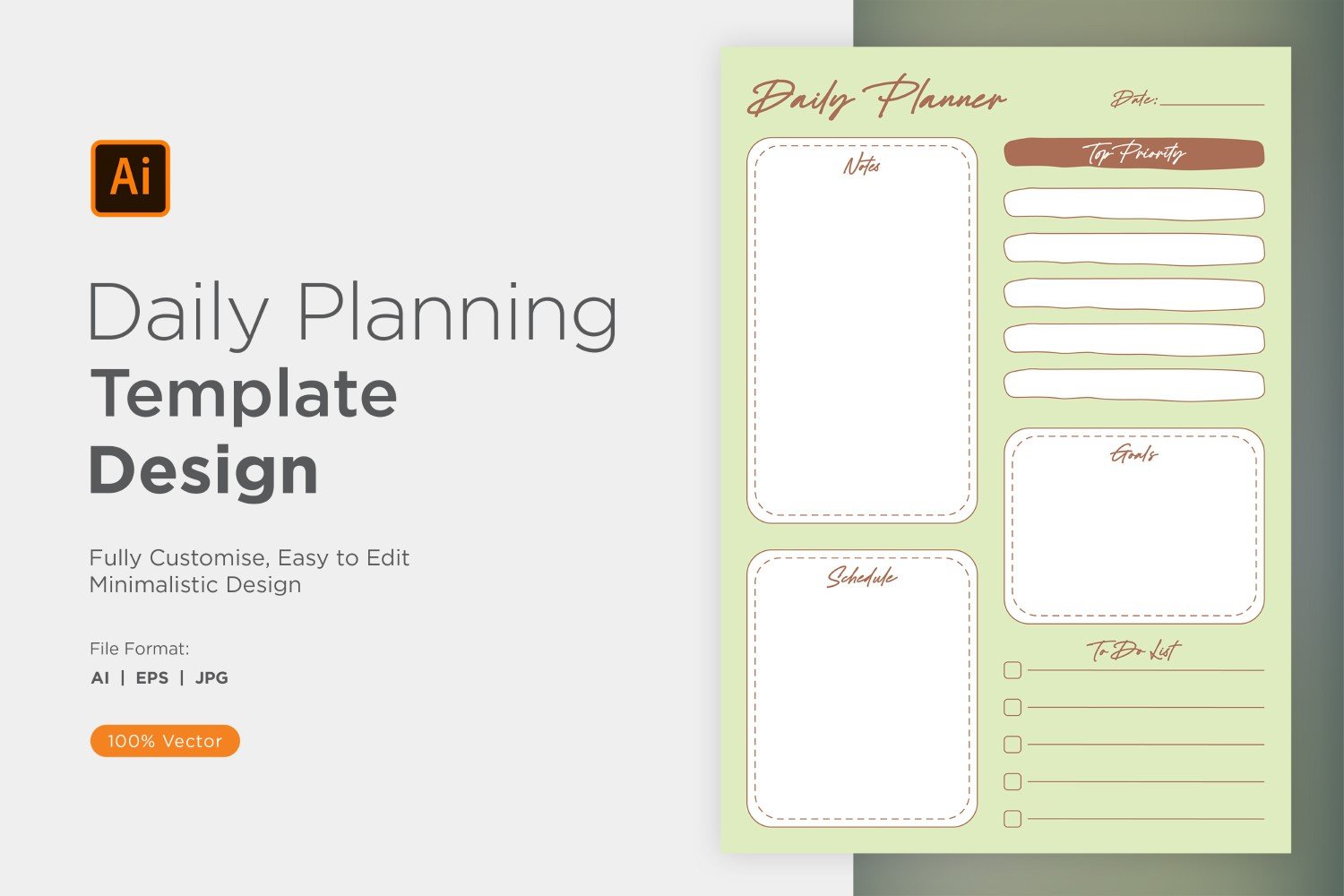 Daily Planner Sheet Design 06