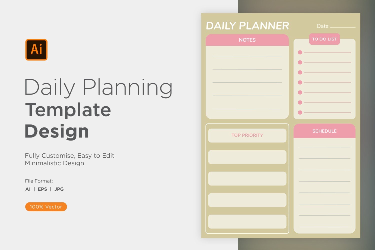 Daily Planner Sheet Design 21