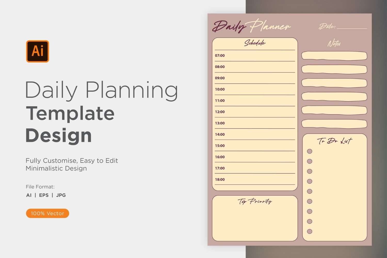 Daily Planner Sheet Design 26