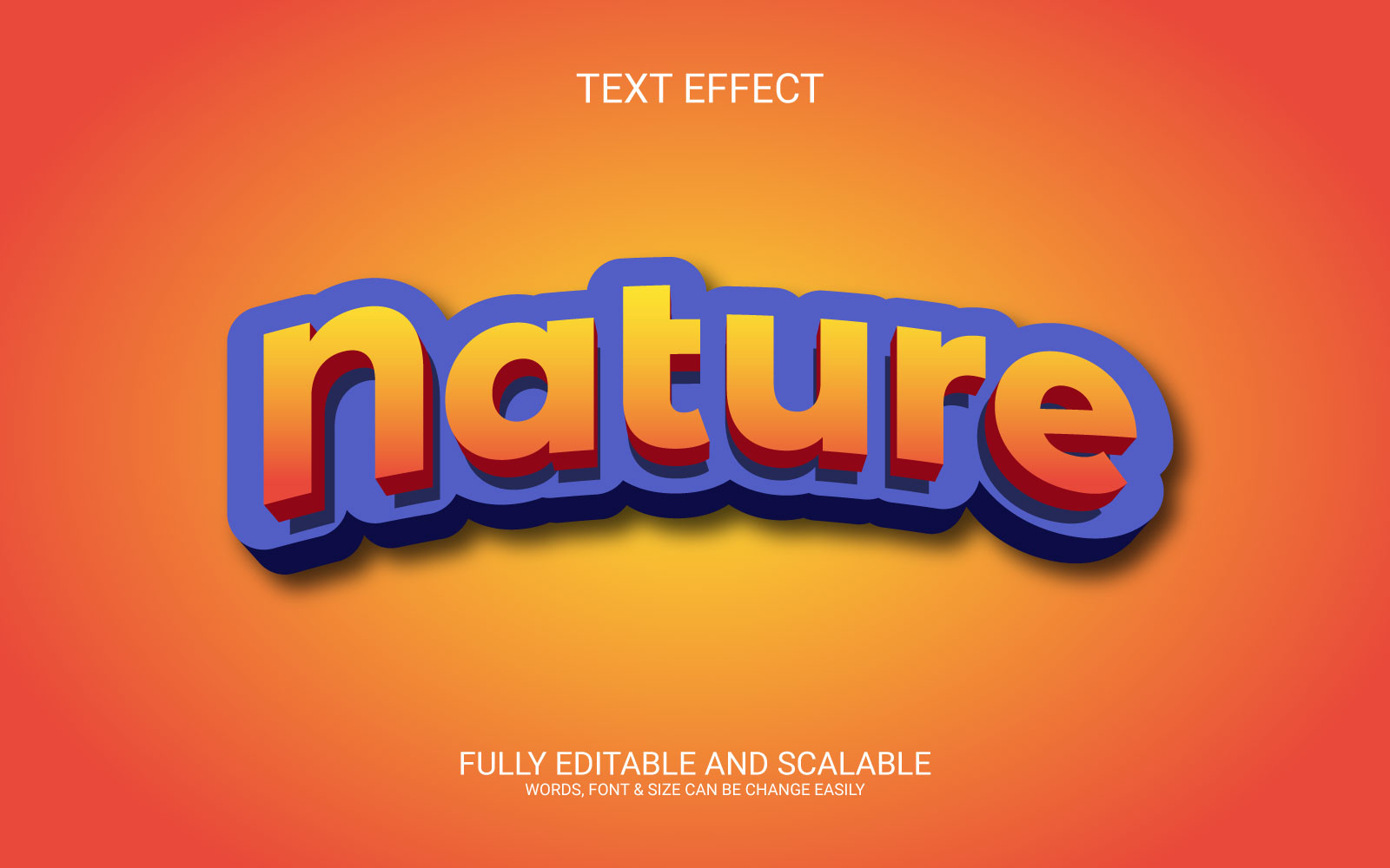 Nature 3D Editable Vector Eps Text Effect Template