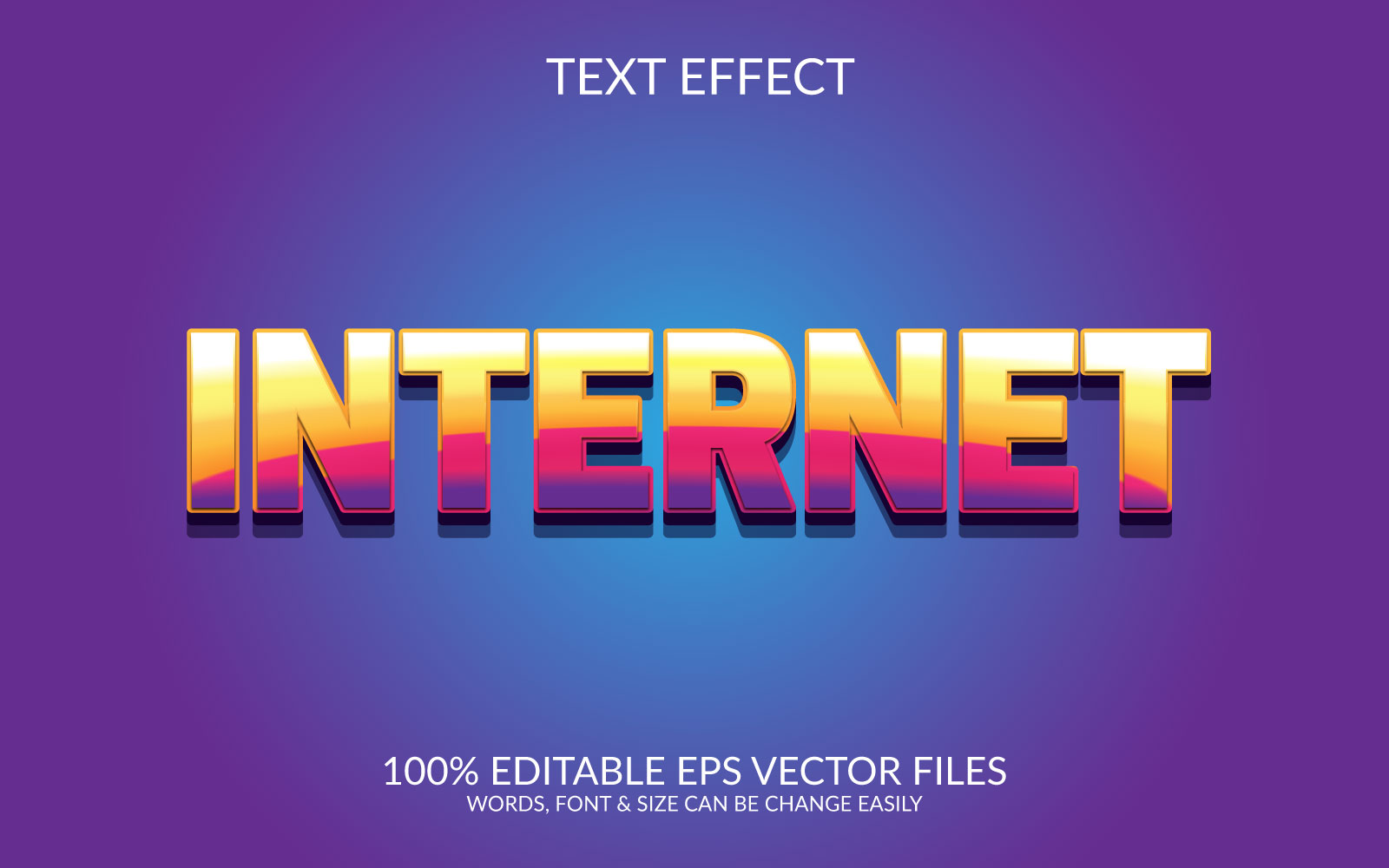 World internet day 3D Editable Vector Eps Text Effect Template