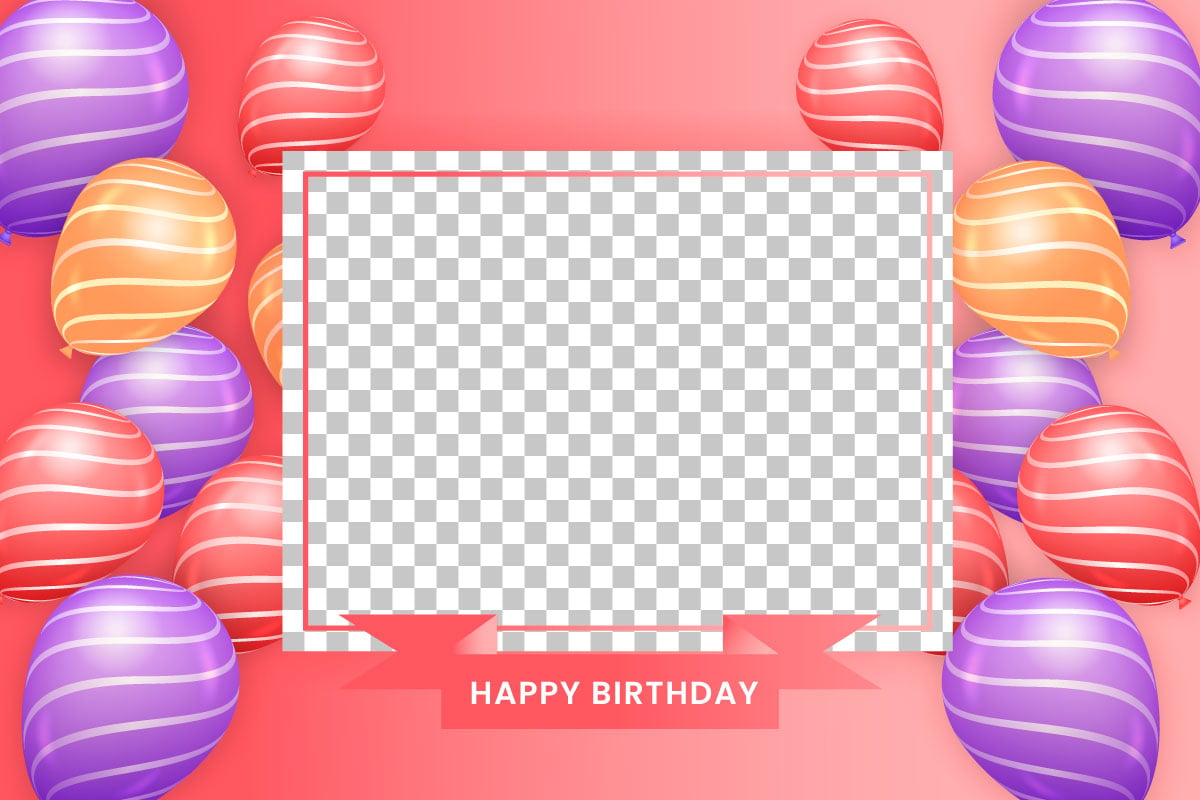 Birthday greeting text vector design. Happy birthday typography in with  balloon concept