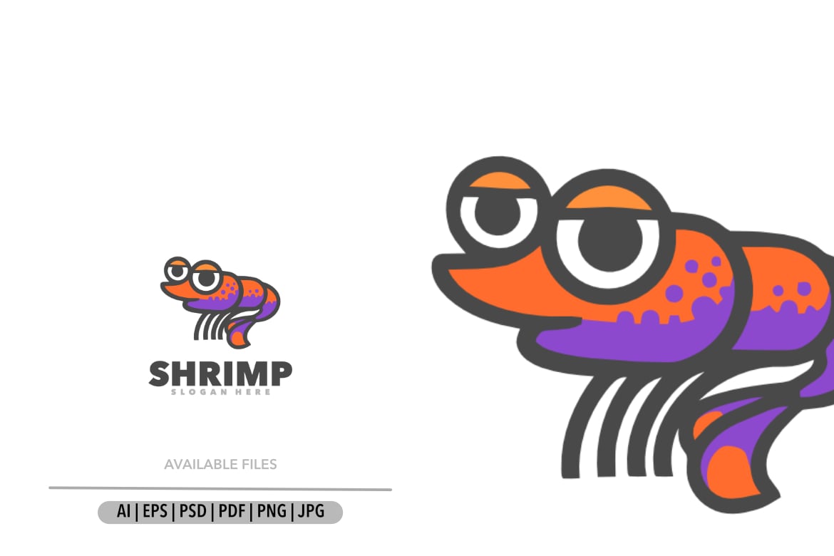 Shrimp funny mascot design template