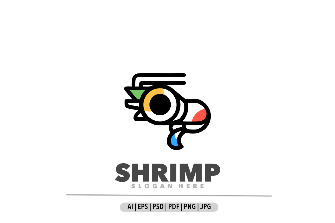 Shrimp line simple design logo