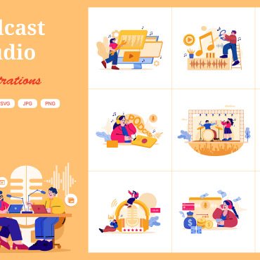 Audio Blogging Illustrations Templates 357668