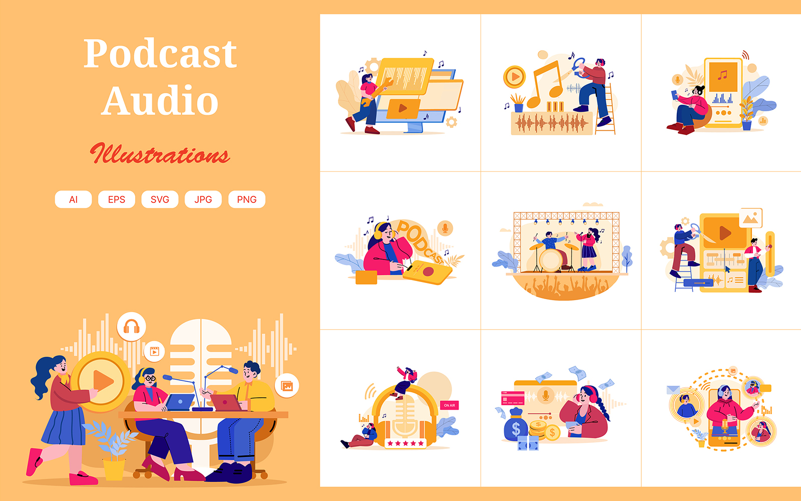 M451_ Podcast Audio Illustration Pack