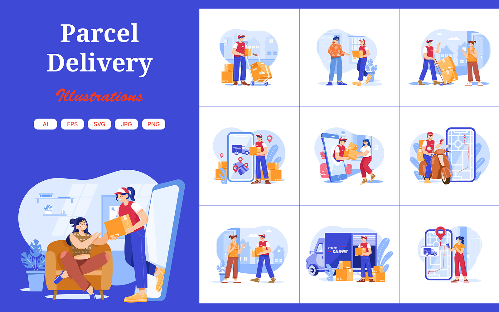 M462_ Parcel Delivery Illustration Pack