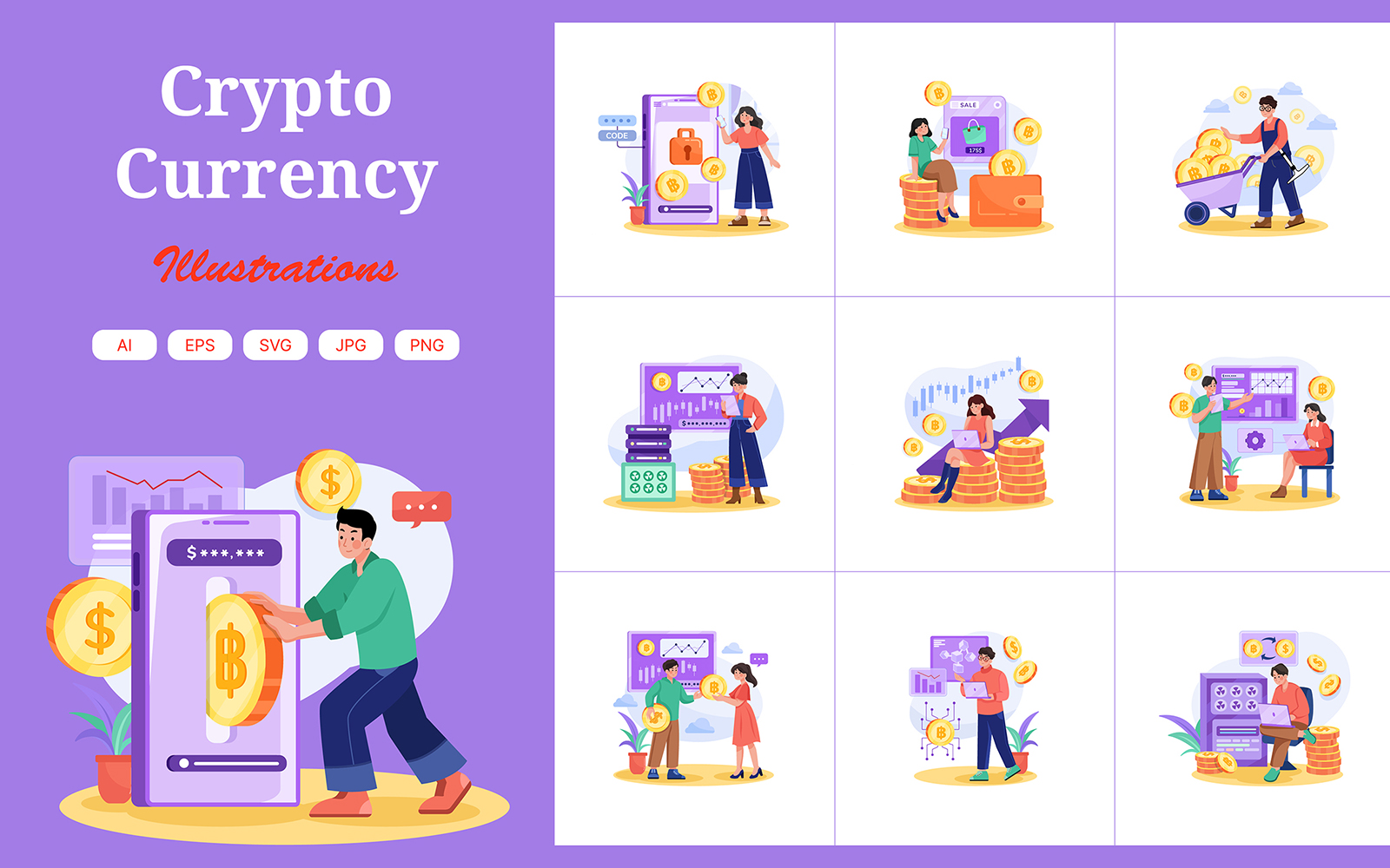 M470_ Cryptocurrency Illustration Pack