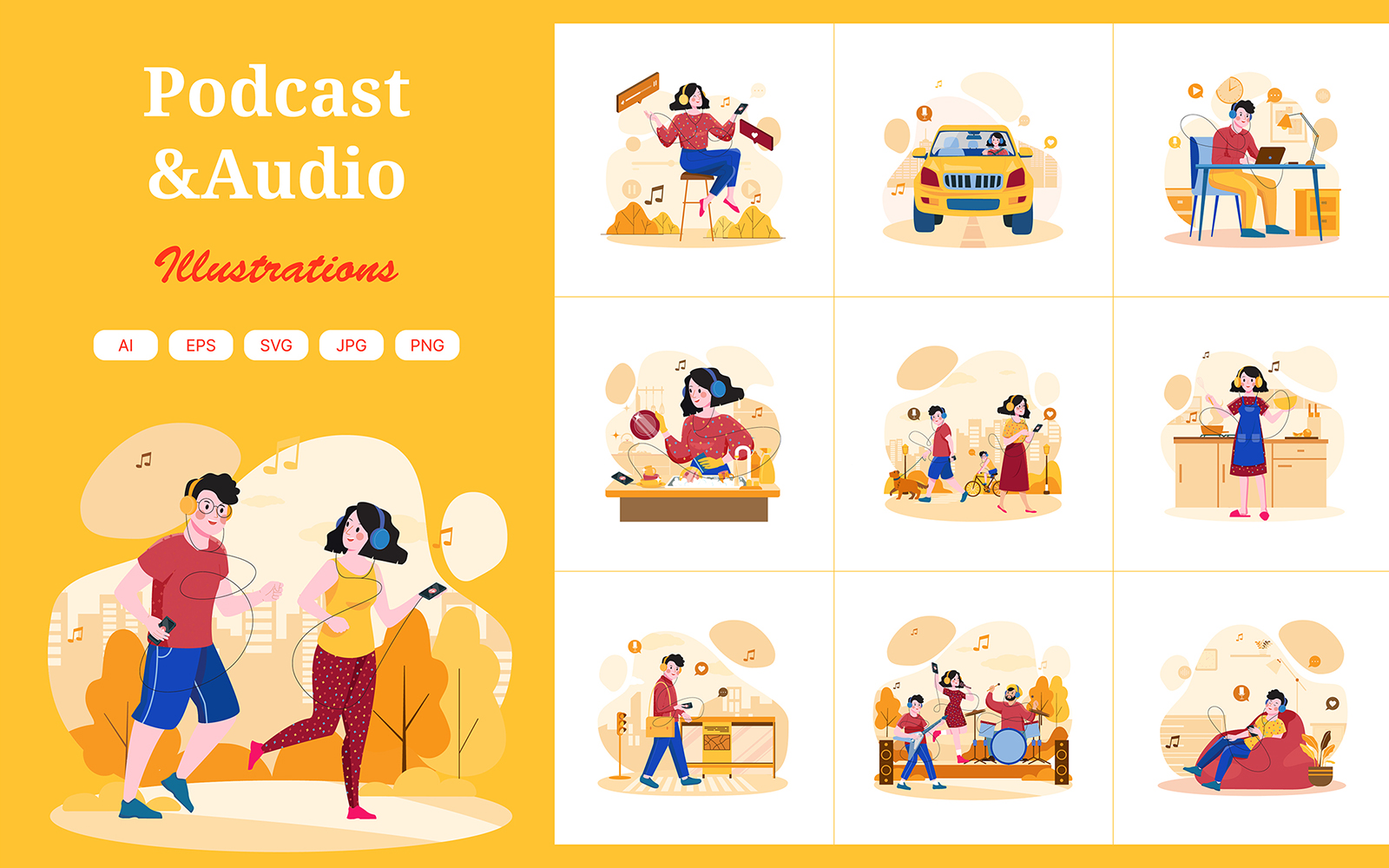 M472_ Audio Podcast Illustration Pack