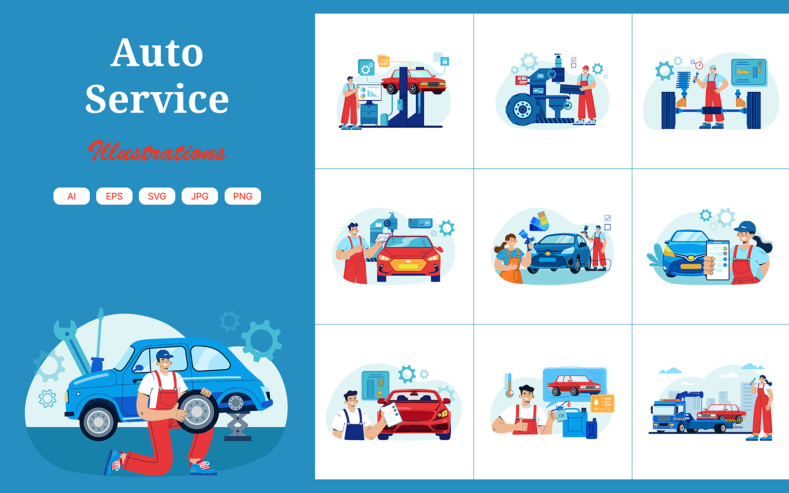 M475_ Car Service Illustration Pack