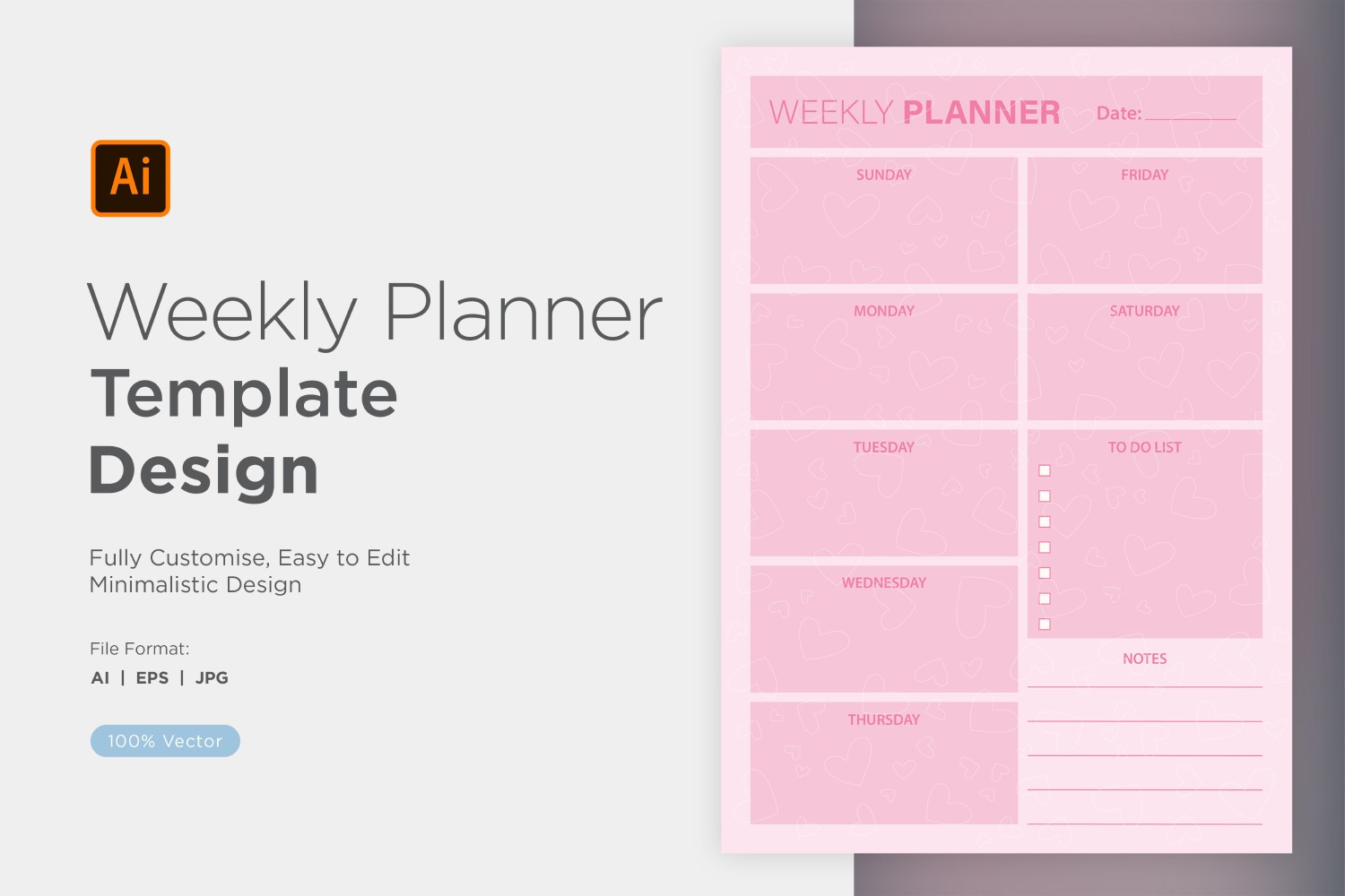 Weekly Planner Sheet Design - 01