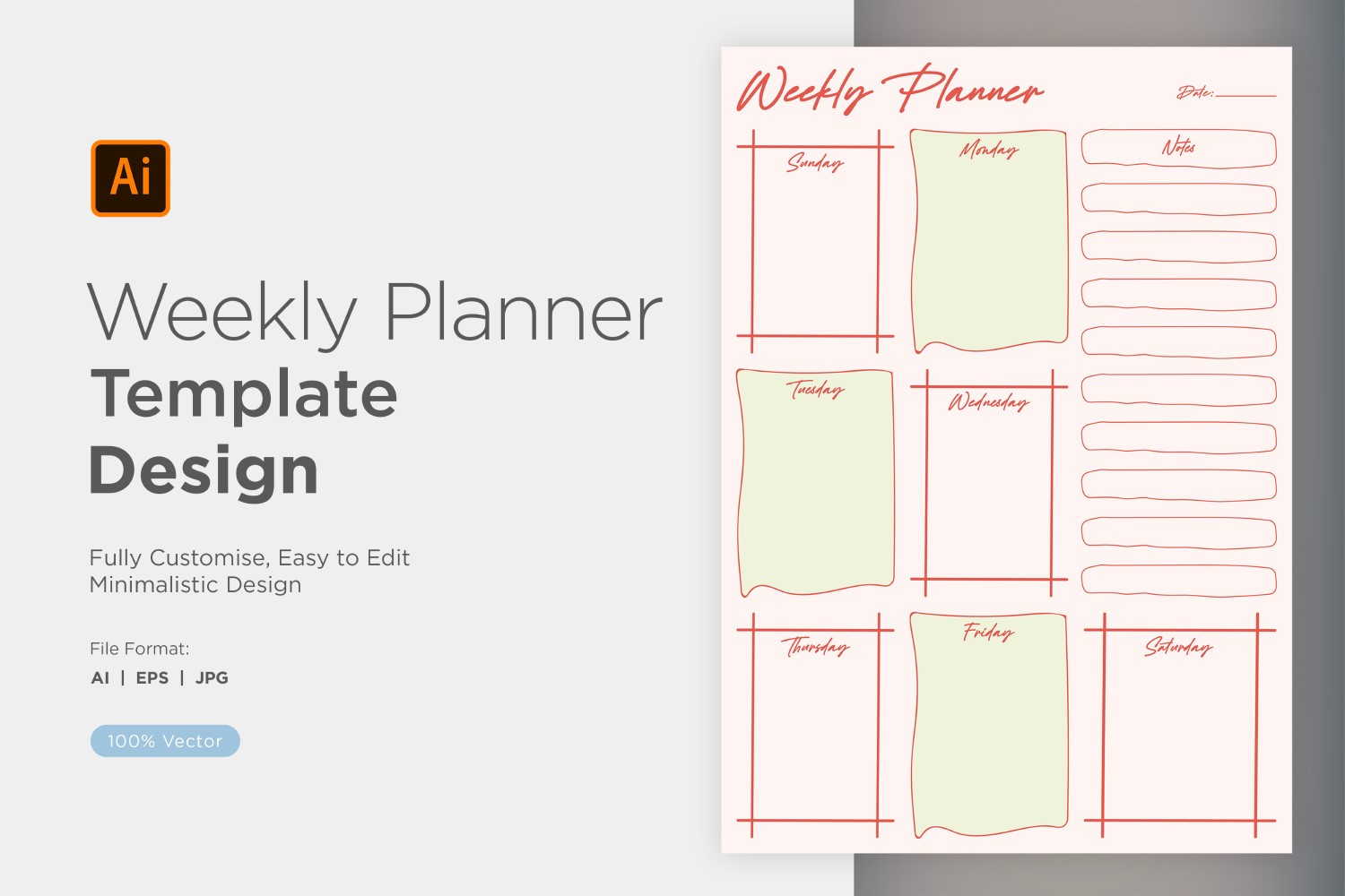 Weekly Planner Sheet Design - 07