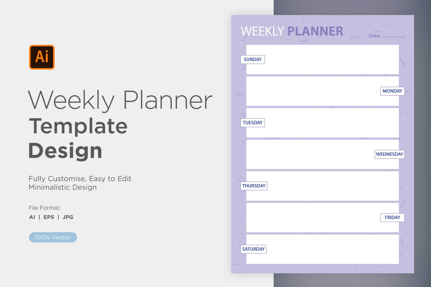 Weekly Planner Sheet Design - 18