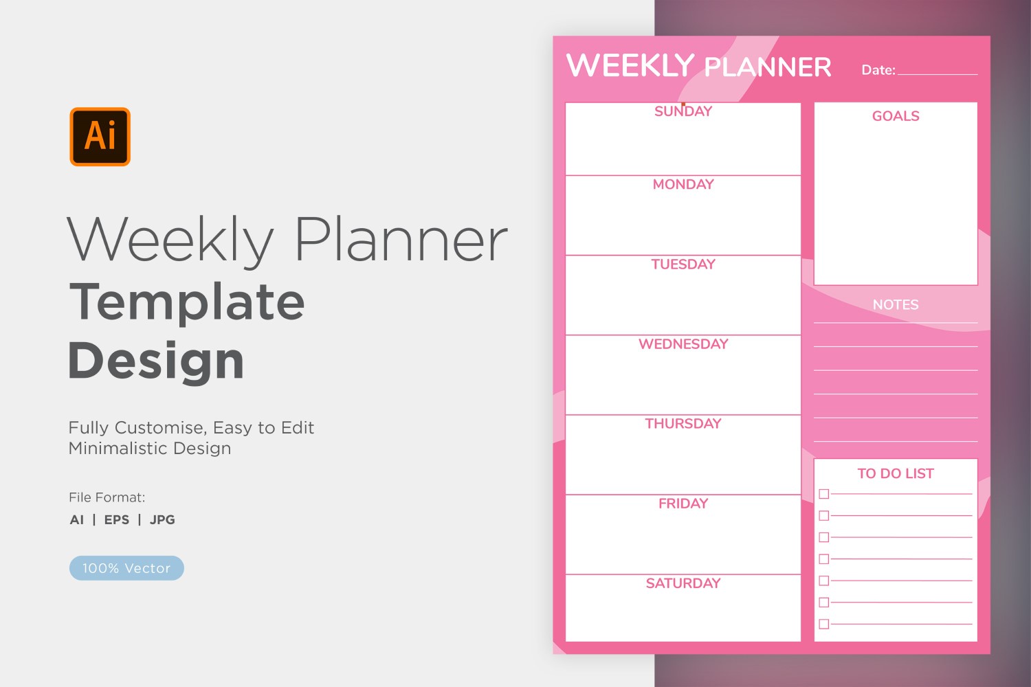 Weekly Planner Sheet Design - 23