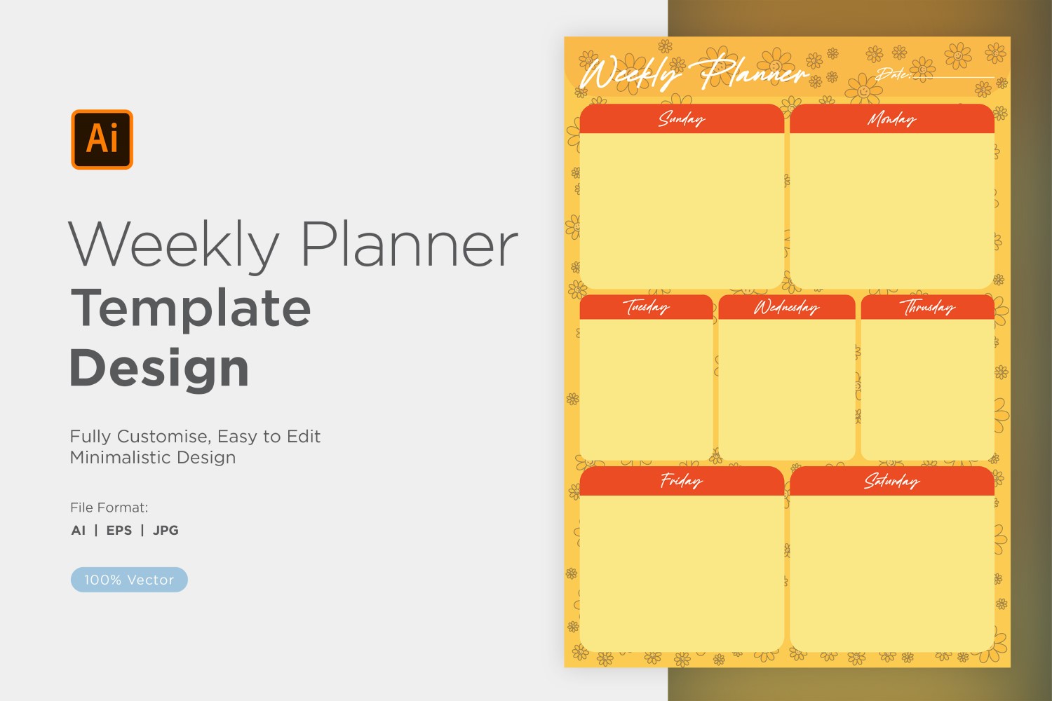 Weekly Planner Sheet Design - 24