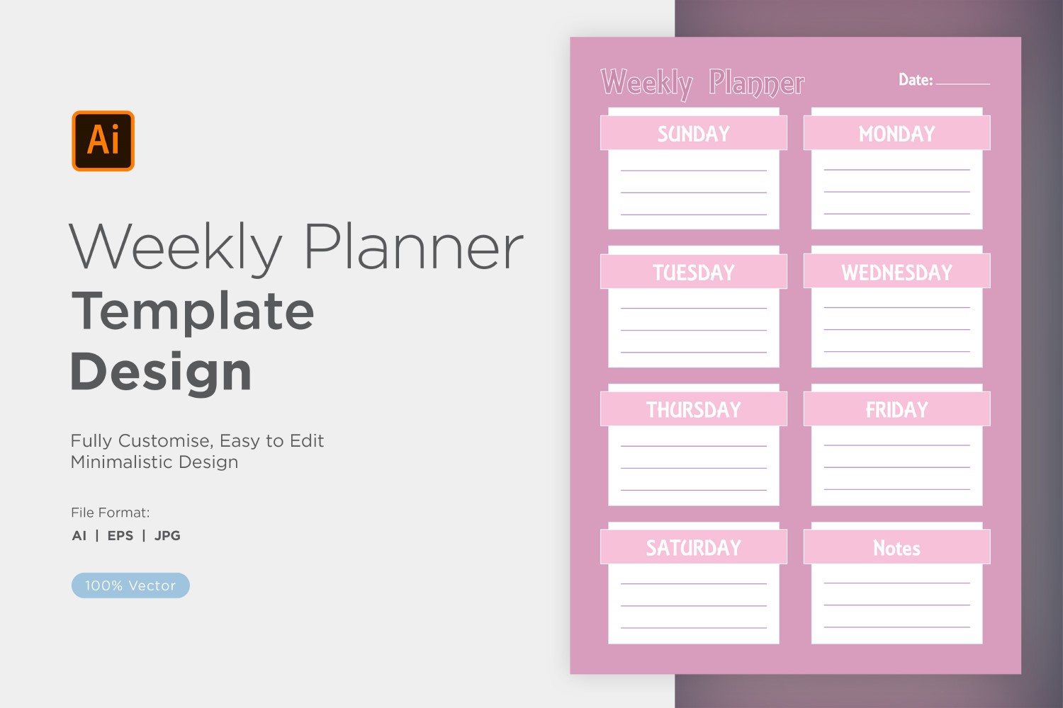 Weekly Planner Sheet Design - 34
