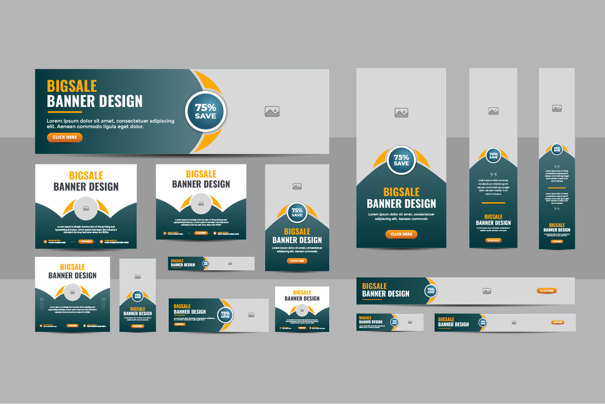 Web banner layout set or business web banner template