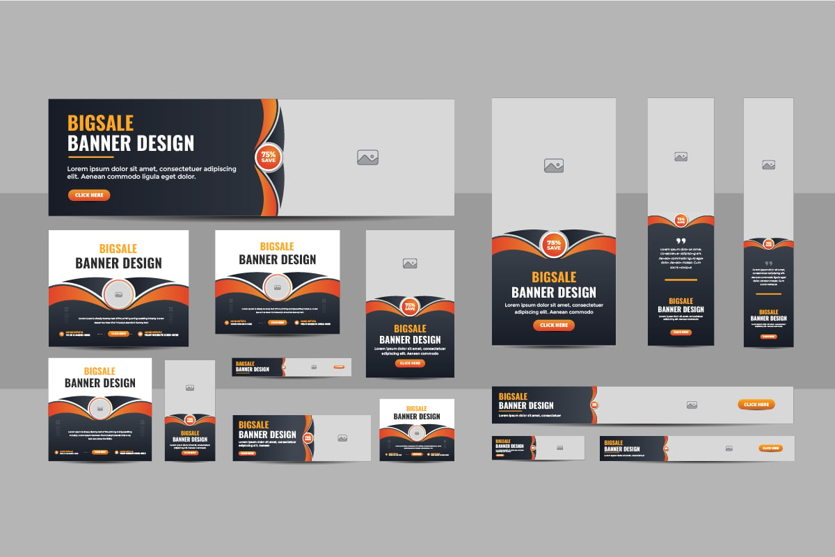 Web banner layout set or business web banner design template