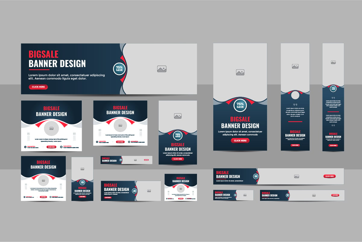 Web banner layout set or business web banner template design