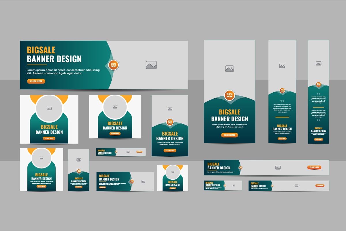 Web banner layout set or business web banner template layout