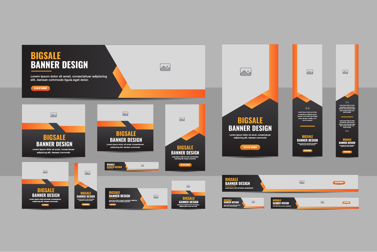 Web banner layout set or business web banner template design layout