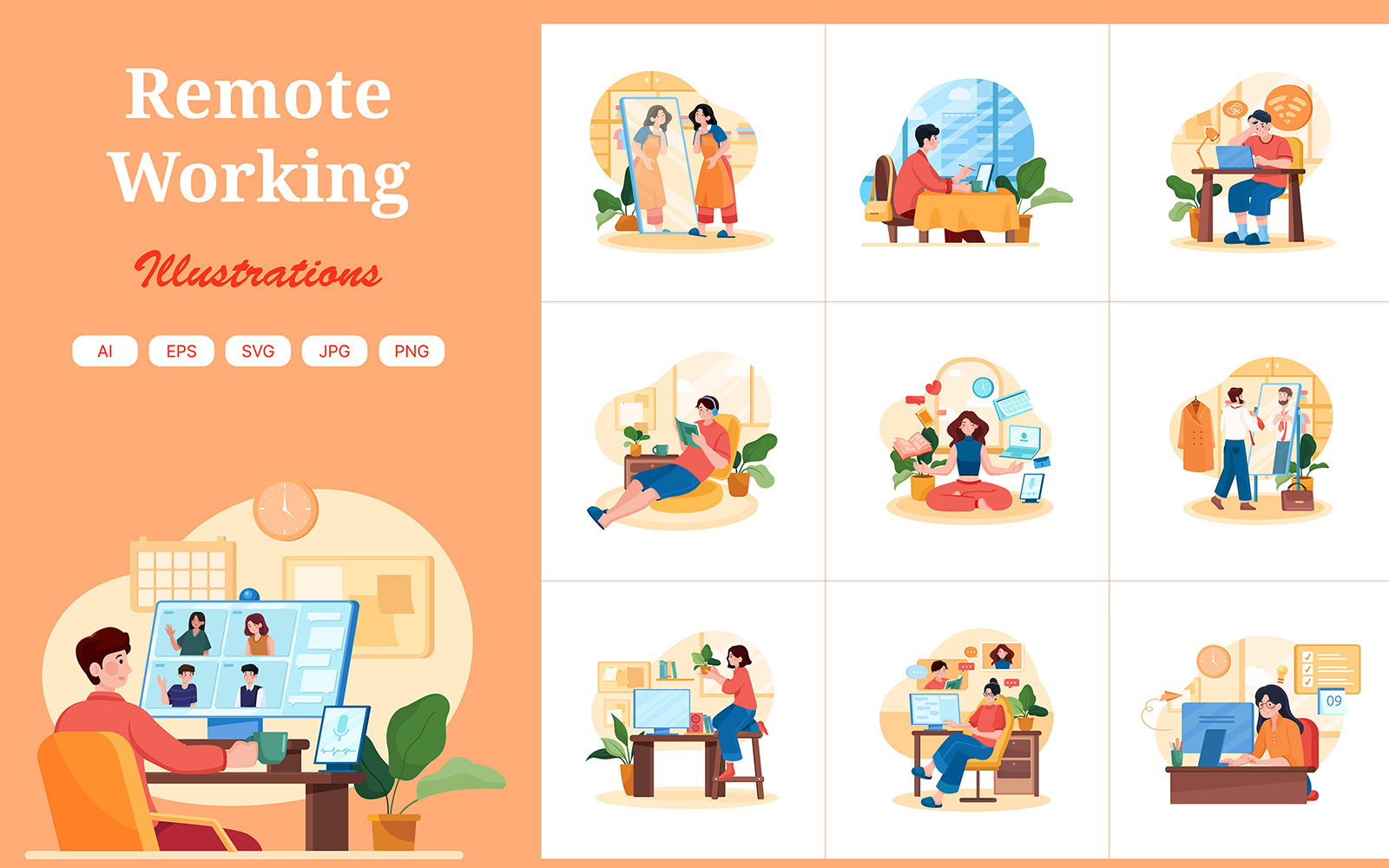 M508_ Remote Working Illustration Pack