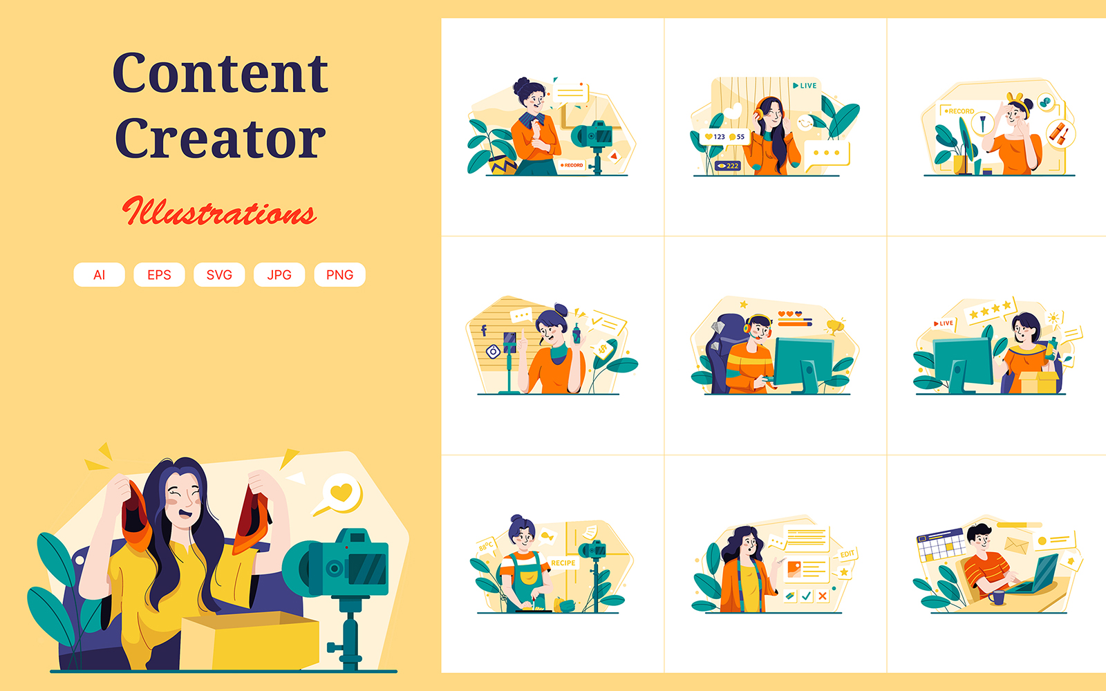 M521_ Content Creator Illustration Pack