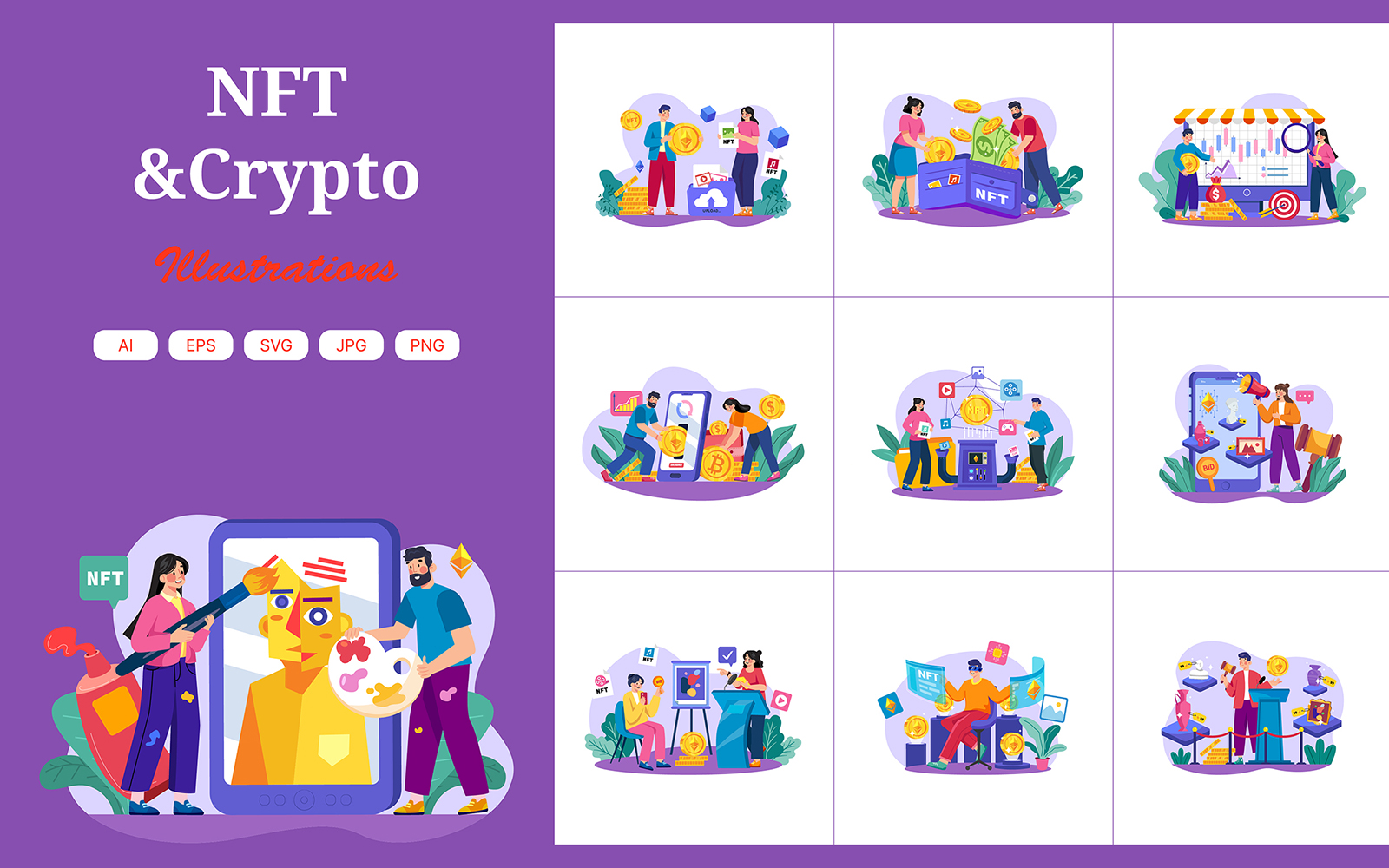 M525_ NFT & Crypto Illustration Pack