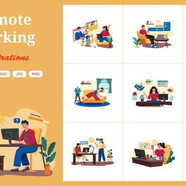 Remote Work Illustrations Templates 357966