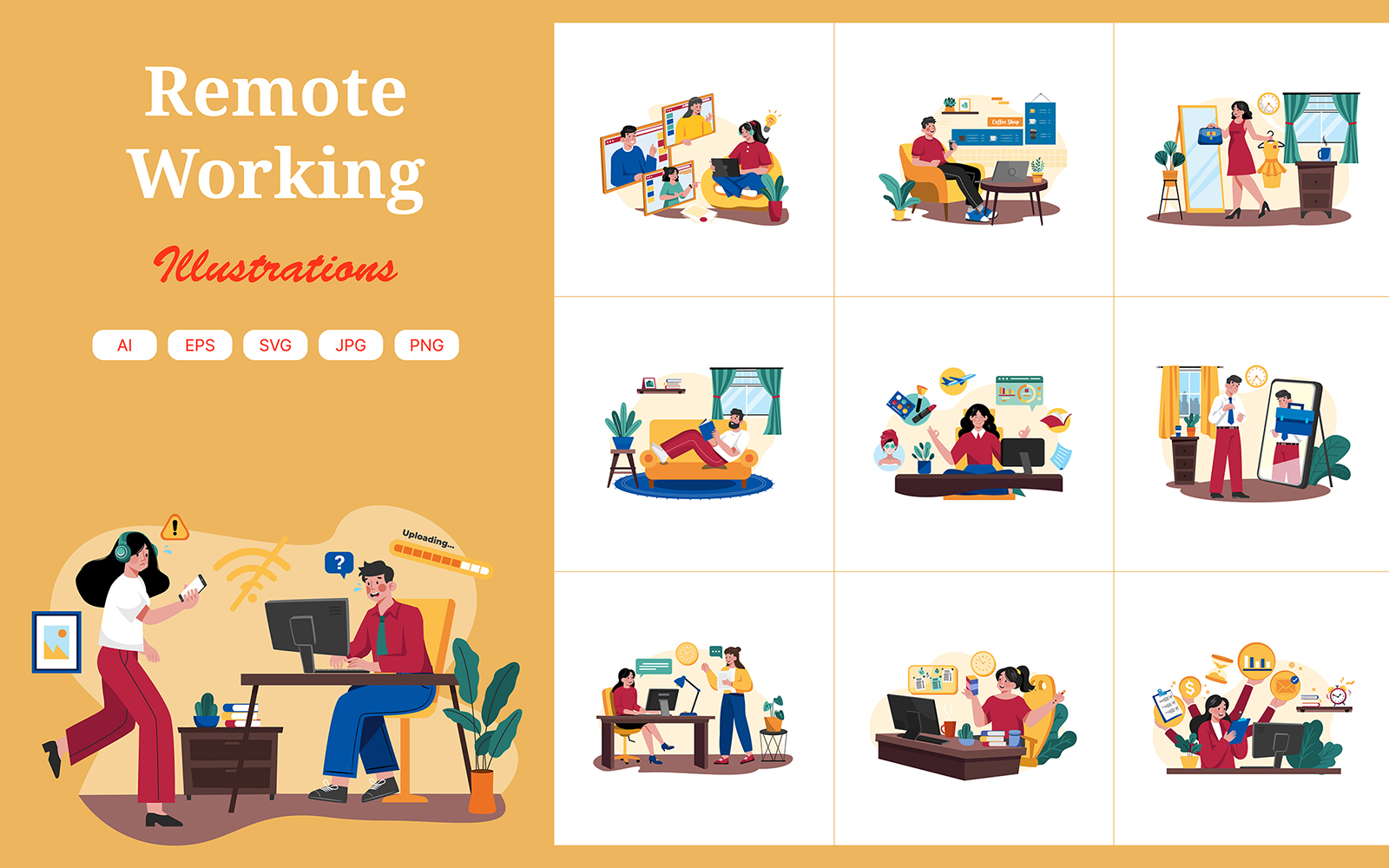 M527_ Remote Working Illustration Pack