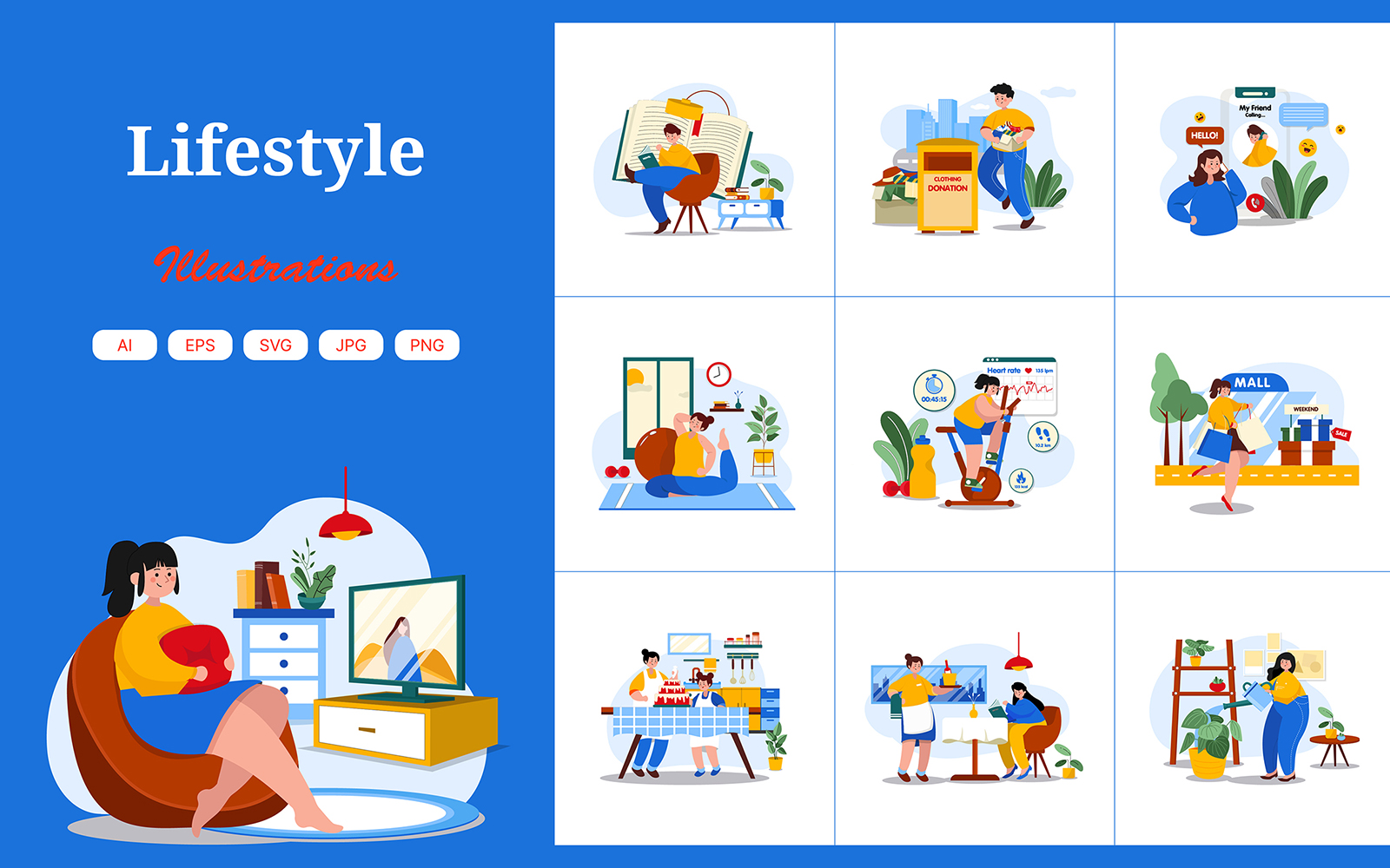 M532_ Daily Lifestyle Illustration Pack