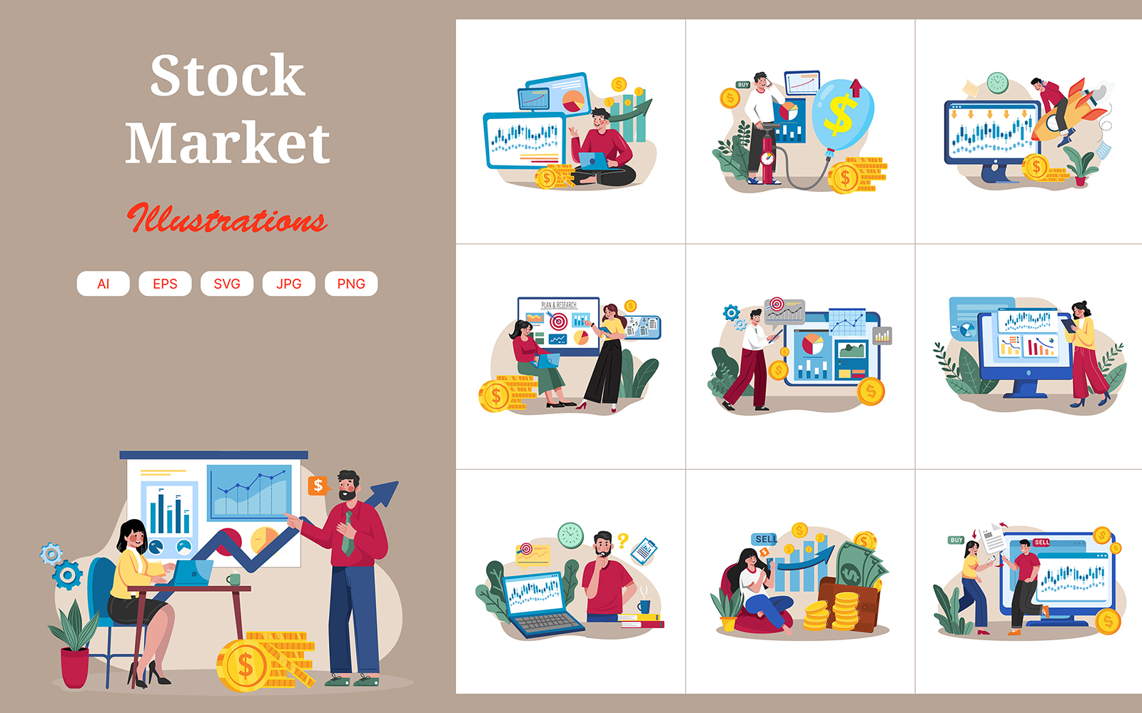 M533_ Stock Market Illustration Pack