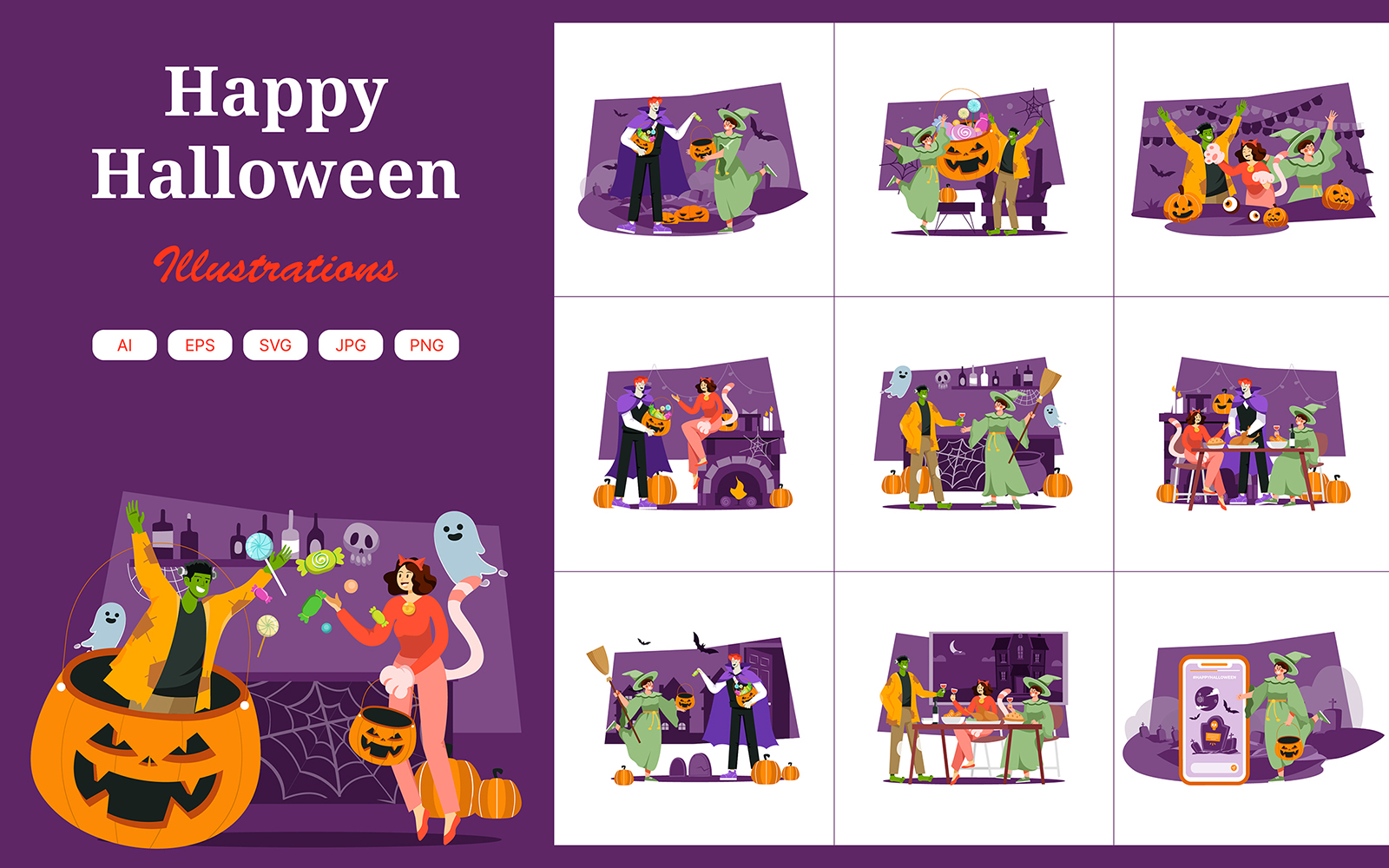M538_ Halloween Illustration Pack