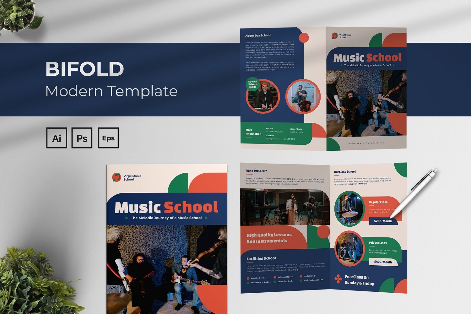 Music School Bifold Brochure