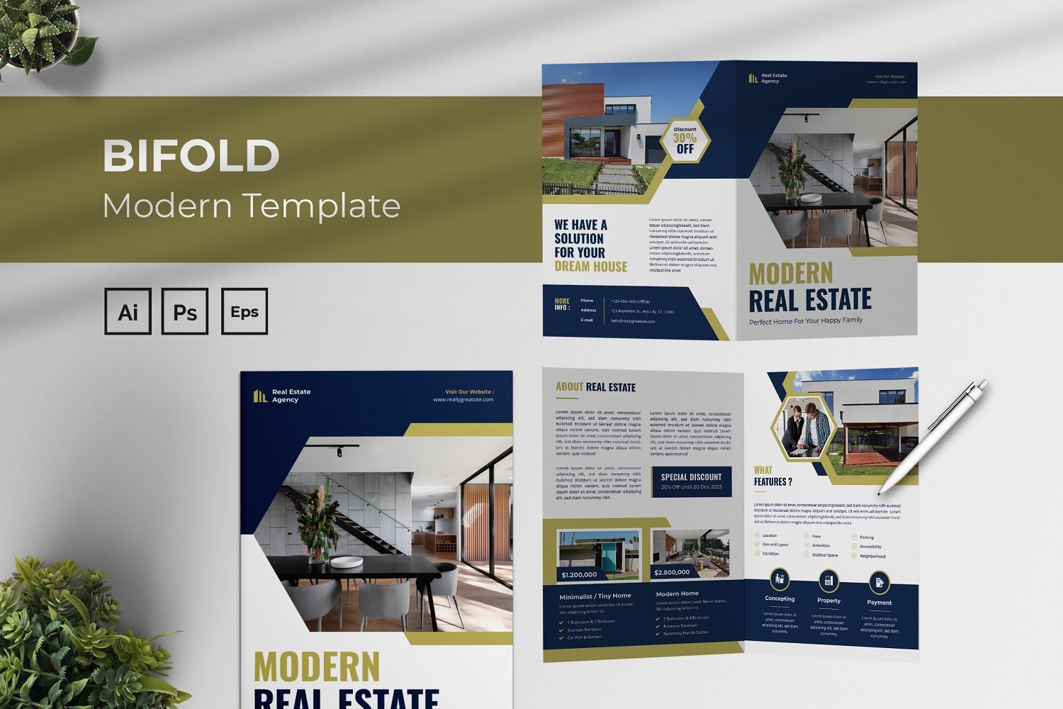 Modern Living Estate Bifold Brochure