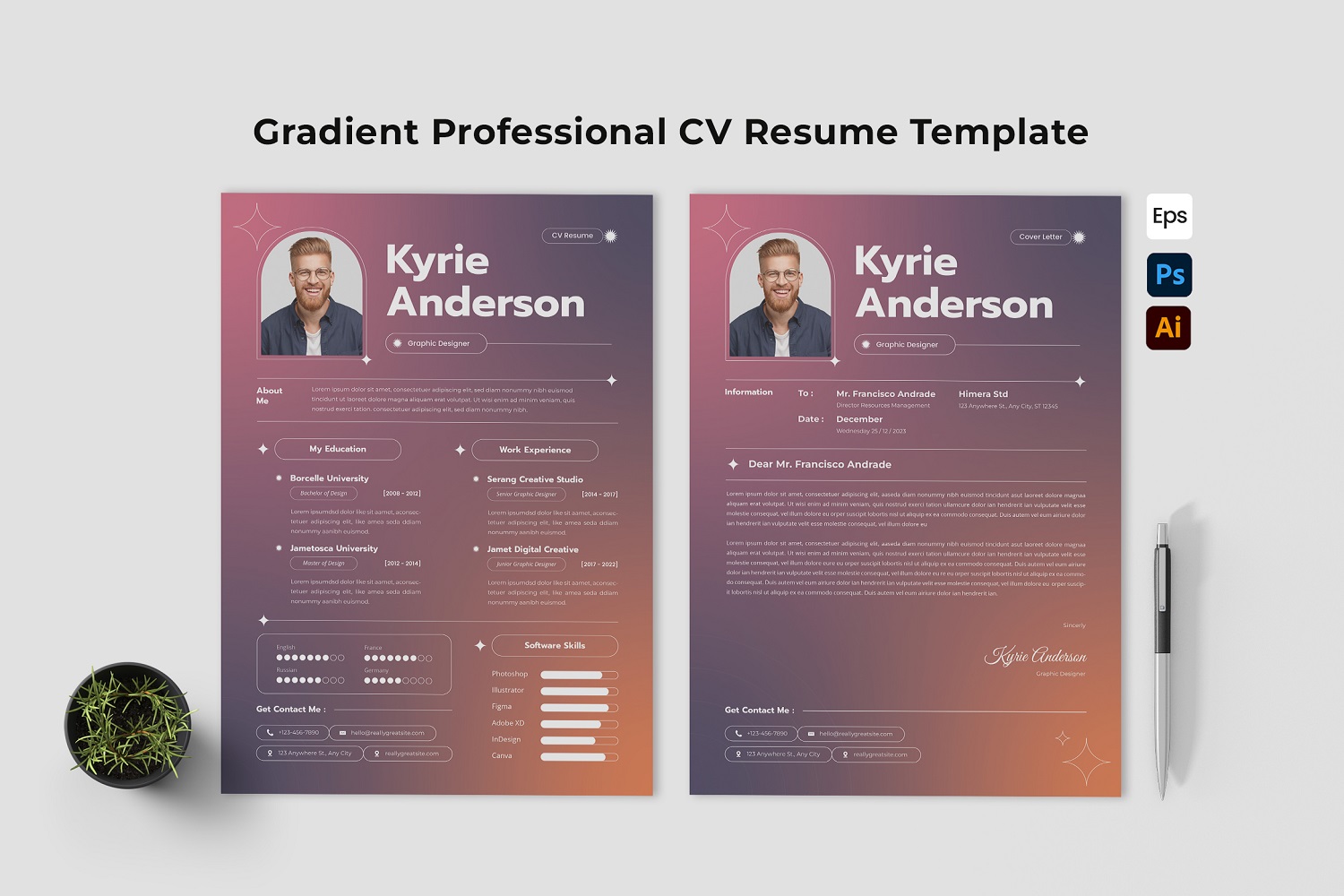 Gradient Professional CV Resume