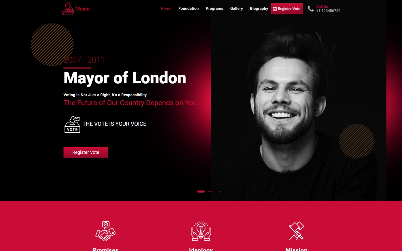 Mayor - Political Candidate Landing Page Template