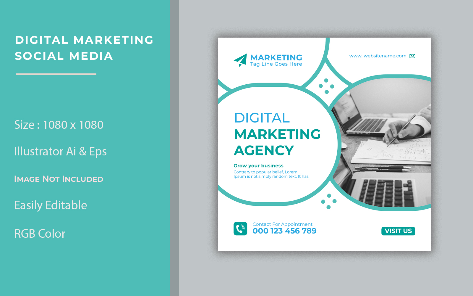 Digital marketing and social media post template by