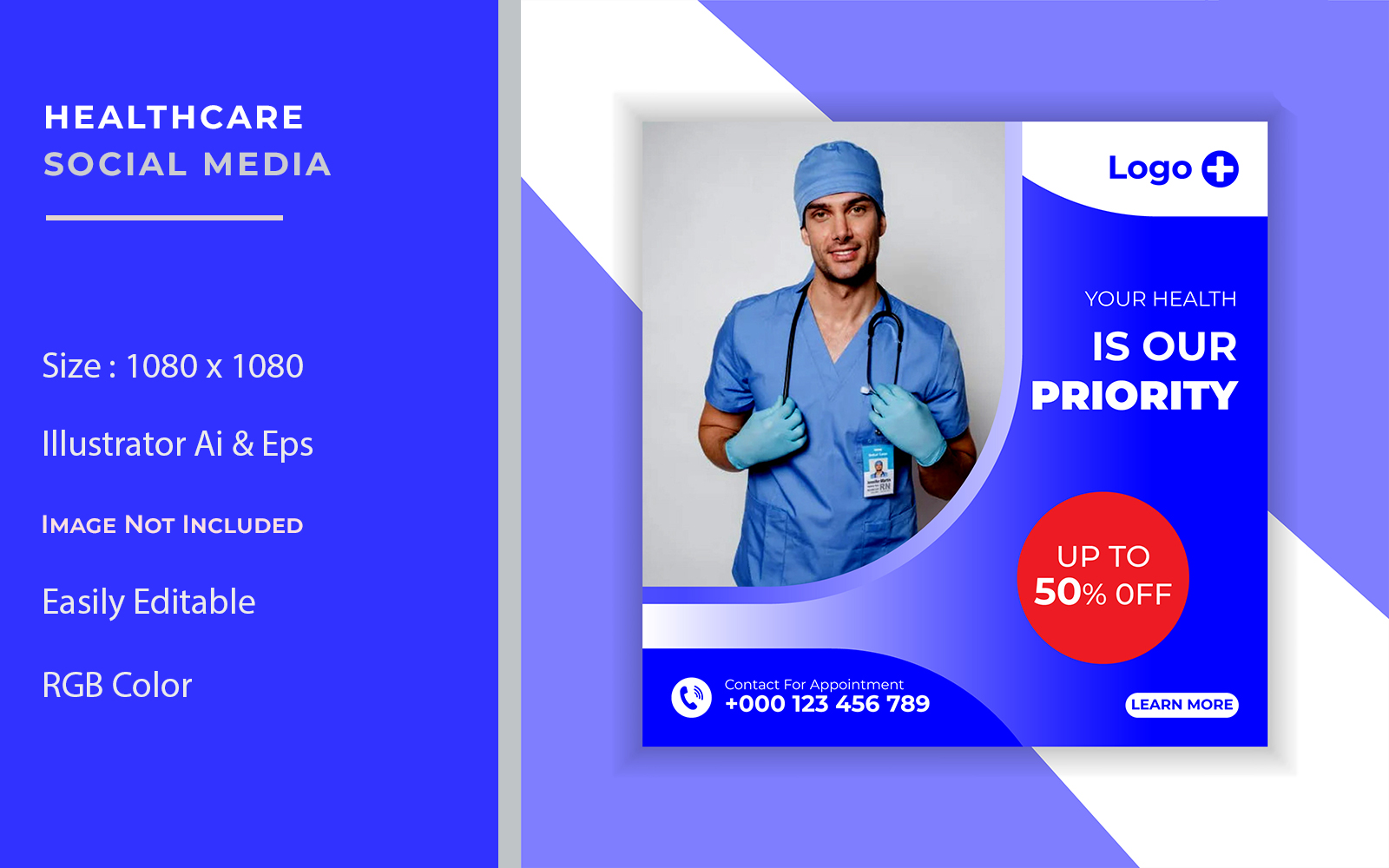 Healthcare social media post template