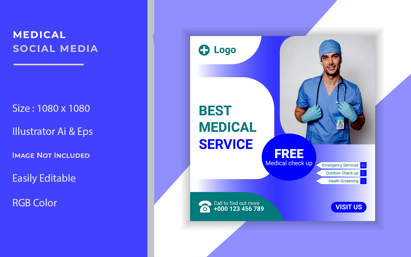 A medical social media post template