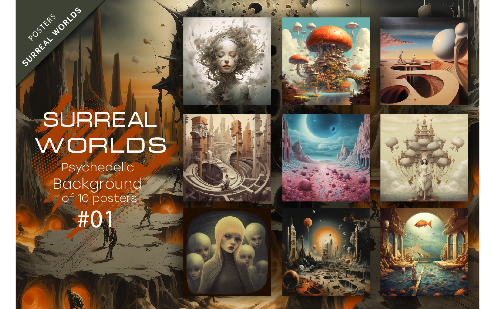 Bundle Surreal worlds_01. Psychedelic.