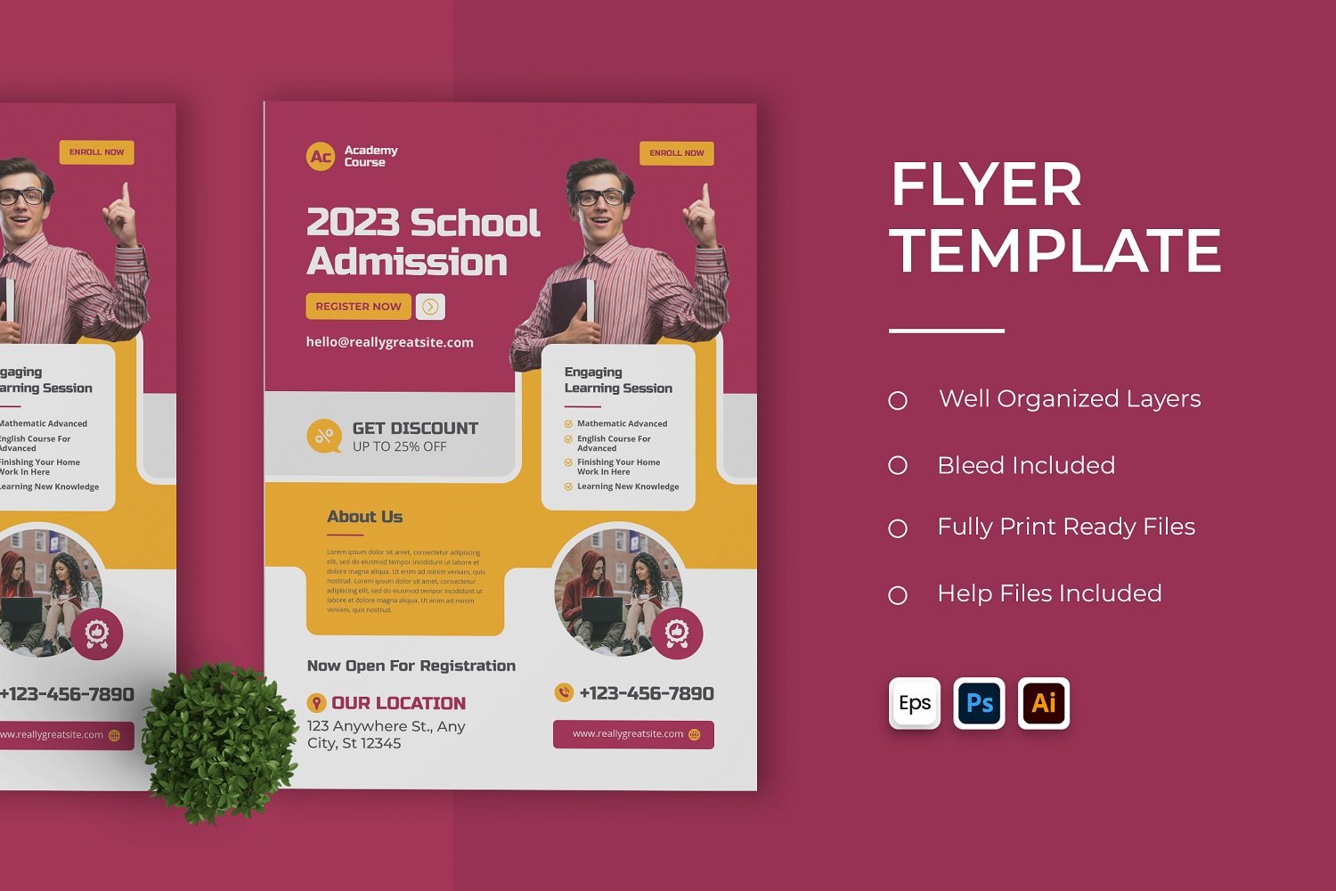 2023 School Admission Flyer Template