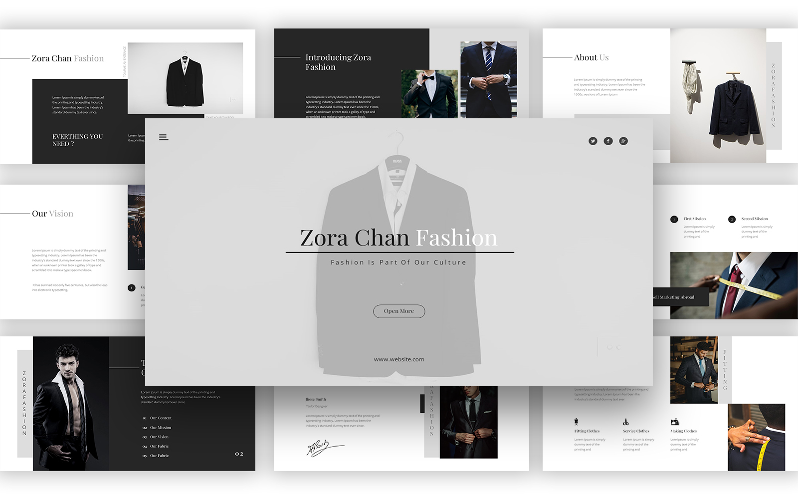 Zora Chan Man Fashion Google Slides Template