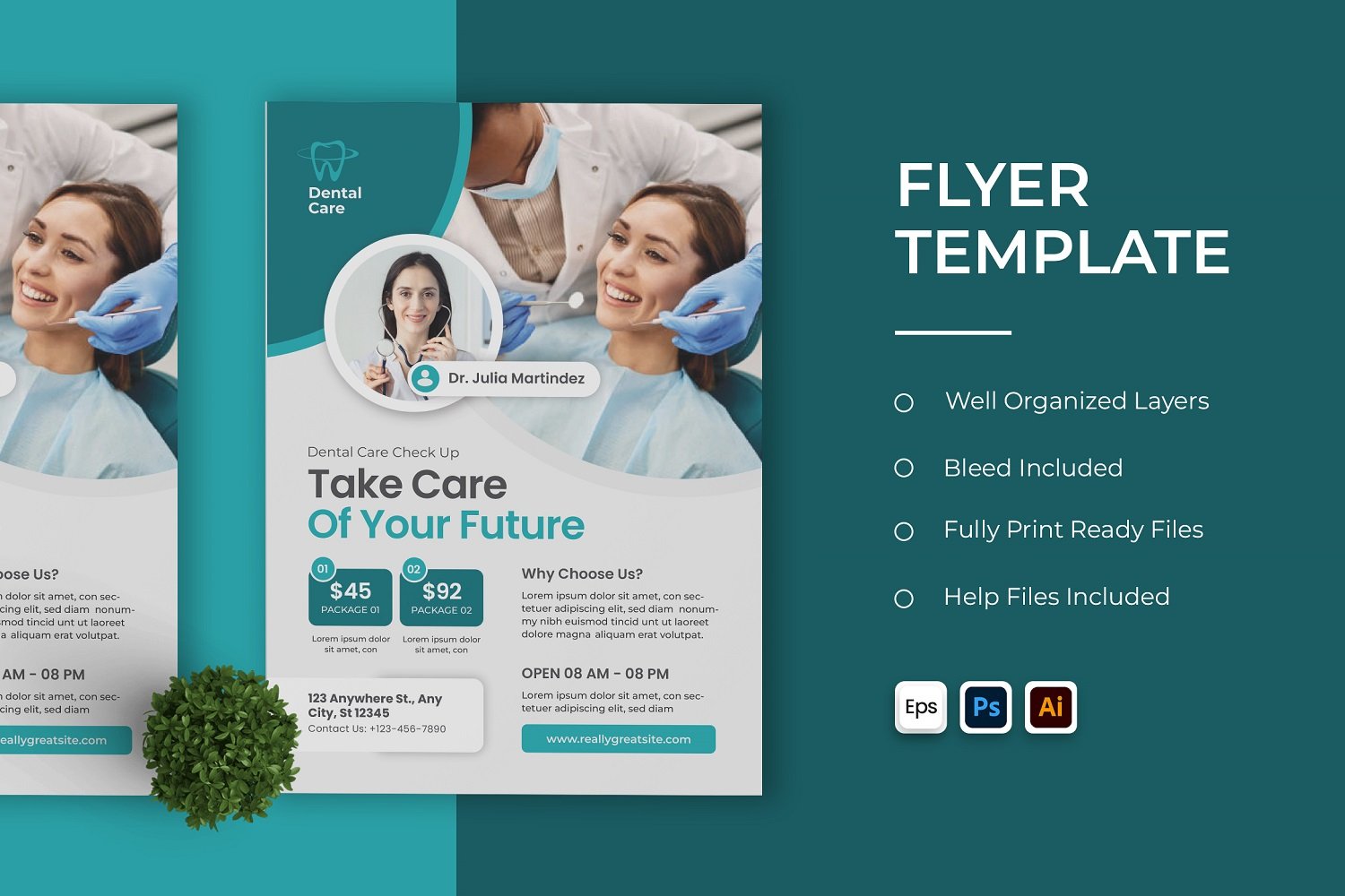 Elegant Dental Care Flyer Template