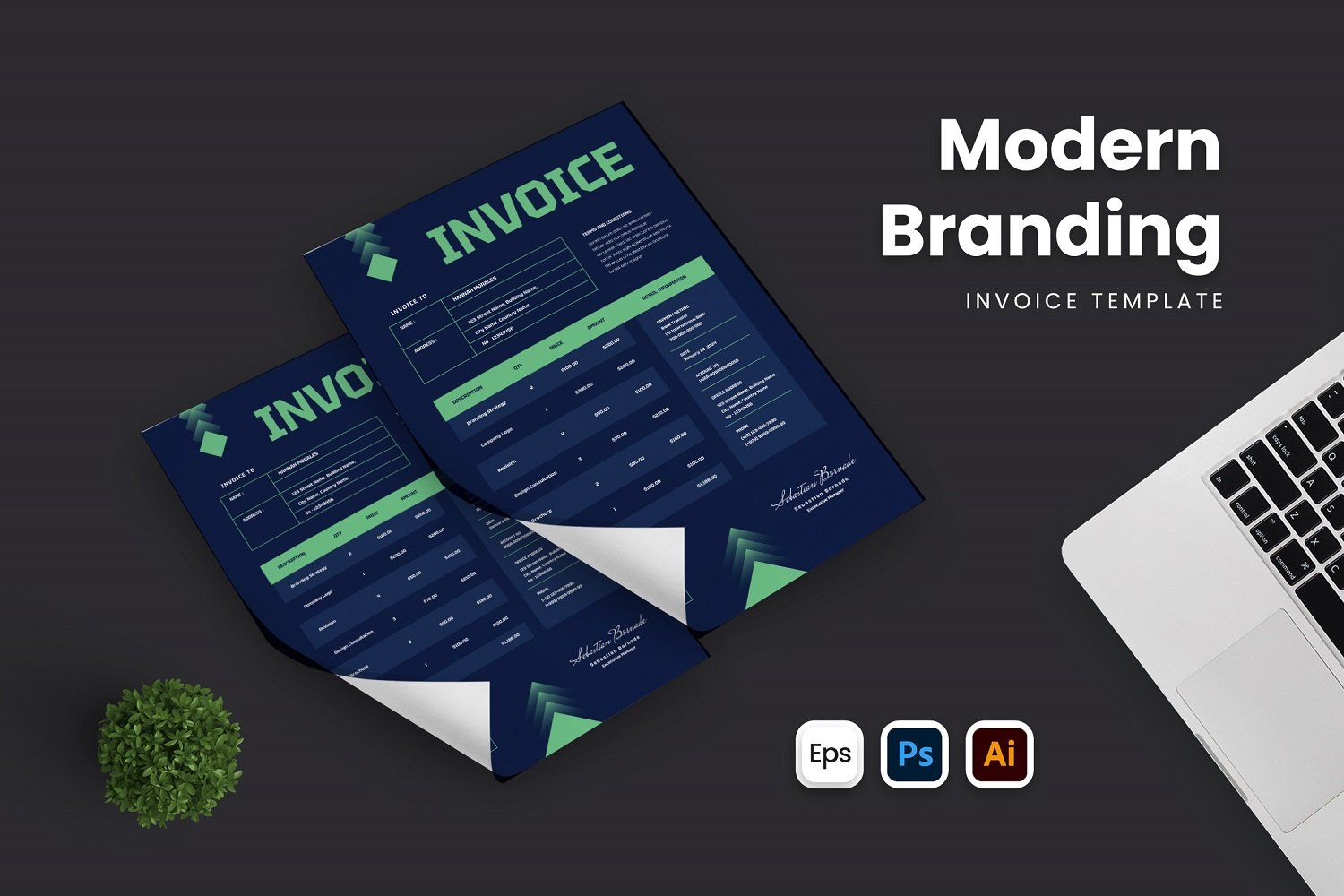 Modern Branding Invoice Template