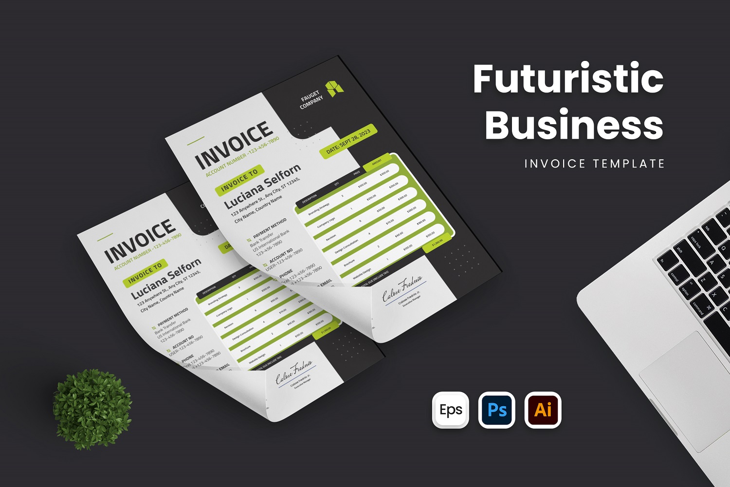Futuristic Business Invoice