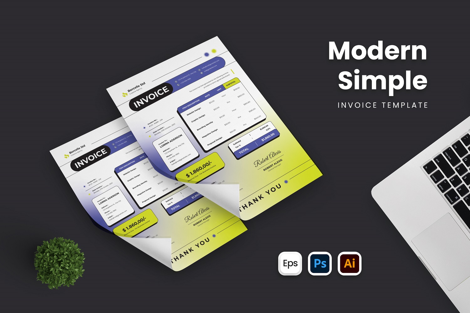 Modern Simple Invoice Template