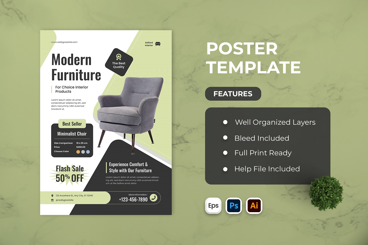 Modern Furniture Poster Template