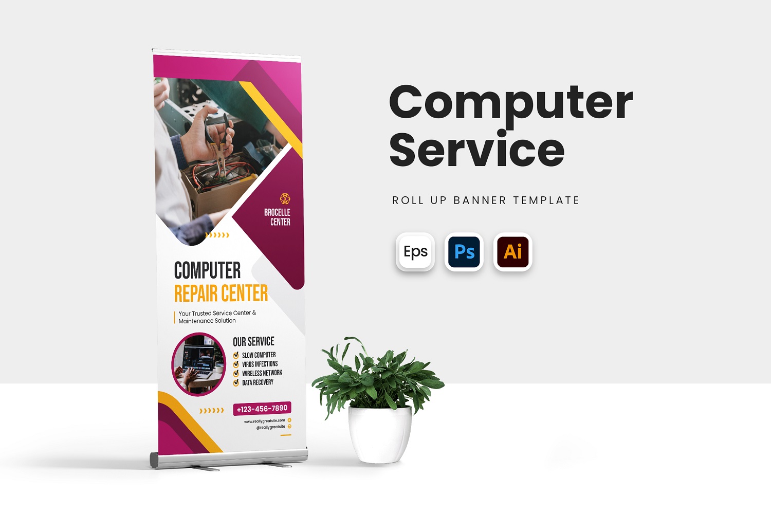 Computer Service Roll Up Banner