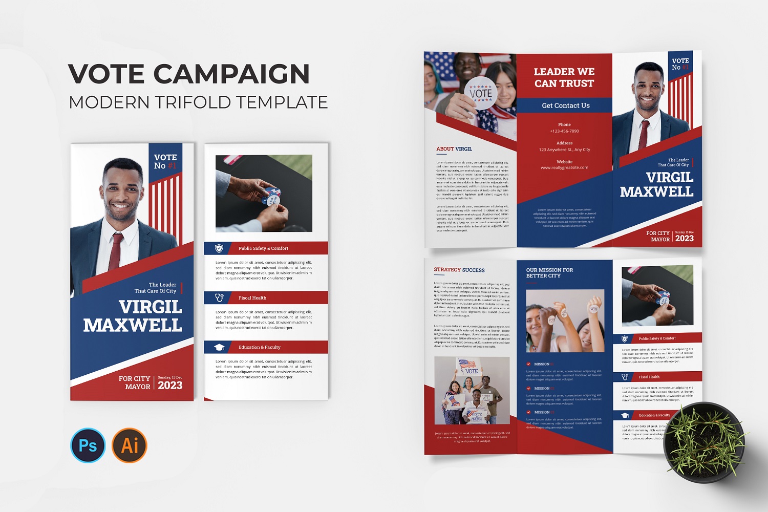 Vote Campaign Trifold Brochure